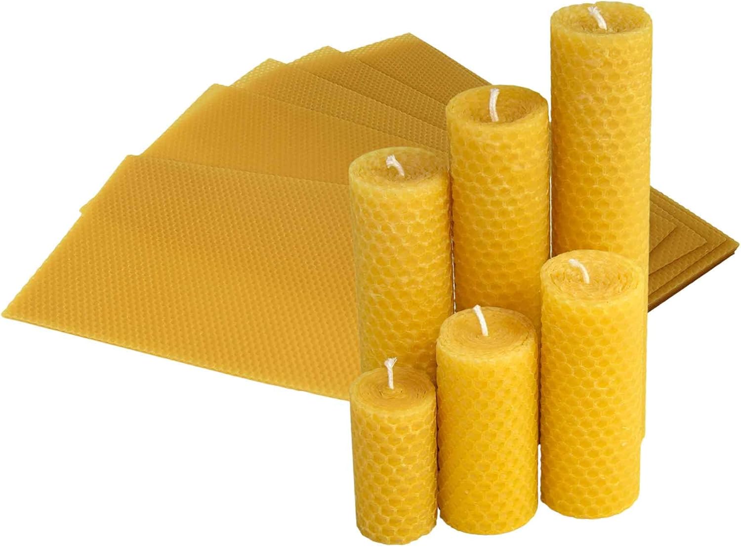 18 x 100% Pure Beeswax Plates (19.5 x 39.5 cm) 1.4 kg, Zander Centerwalls, Candle Making and DIY, 18 Natural Beeswax Plates