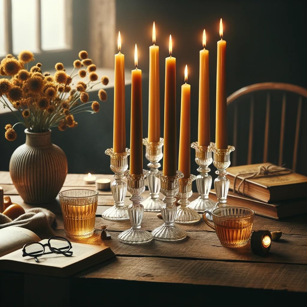 BB: Beeswax Candles Decorative and Elegant Natural Honey and Beeswax Candles Long Ritual Organic and Aromatic Honey Candles for Home