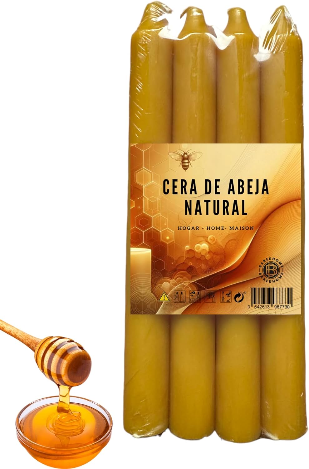 BB: Beeswax Candles Decorative and Elegant Natural Honey and Beeswax Candles Long Ritual Organic and Aromatic Honey Candles for Home