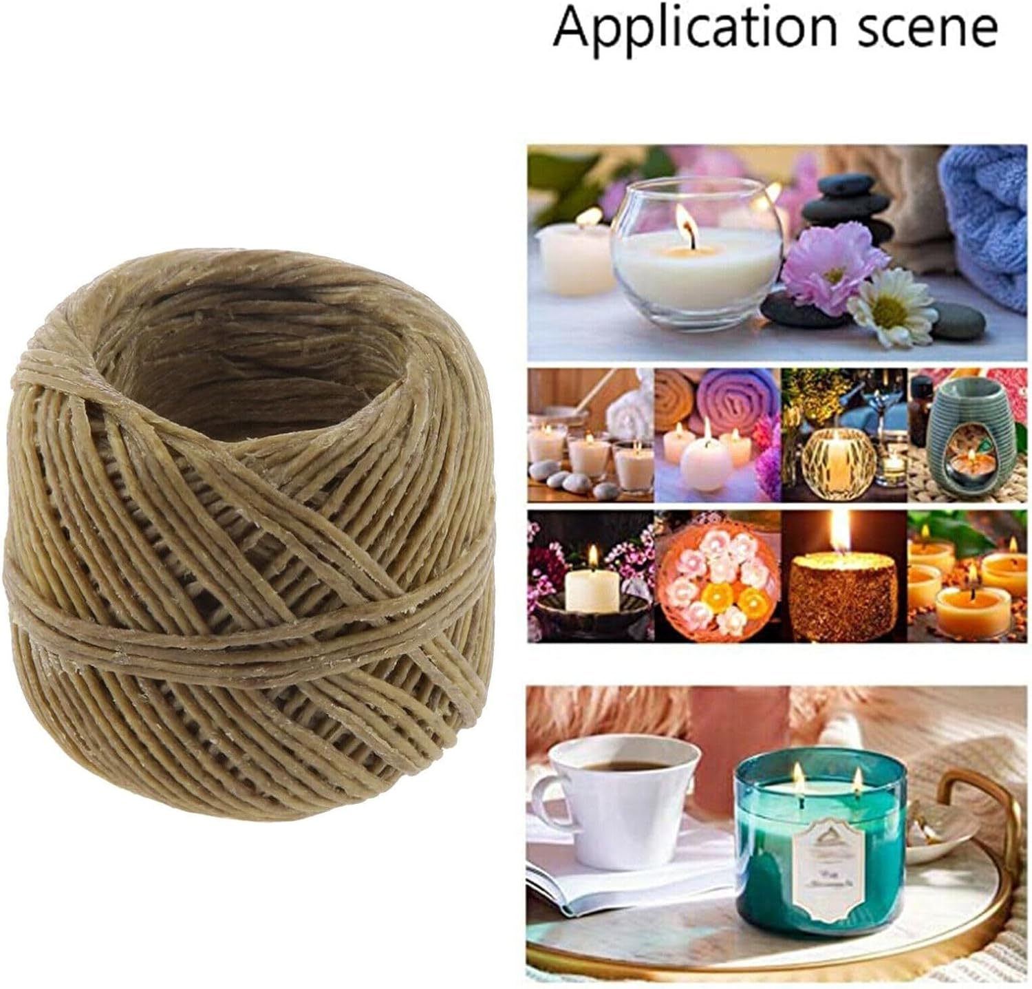 Hemp Wick Spool for Candle Making, Beeswax Wicks, Natural Organic Hemp Candles, No Cotton/No Lead Coating (Light Brown)