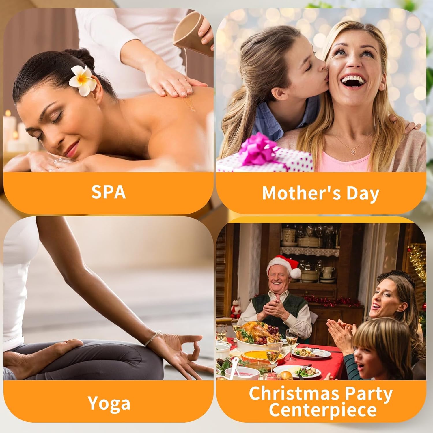 Organic Beeswax Candles 2" x 4", 100% Pure Beeswax - Natural Beeswax Pillar Candles 140 Hour Burning - Beeswax Pillar Candles - Beeswax Pillar Candles - Set of 4