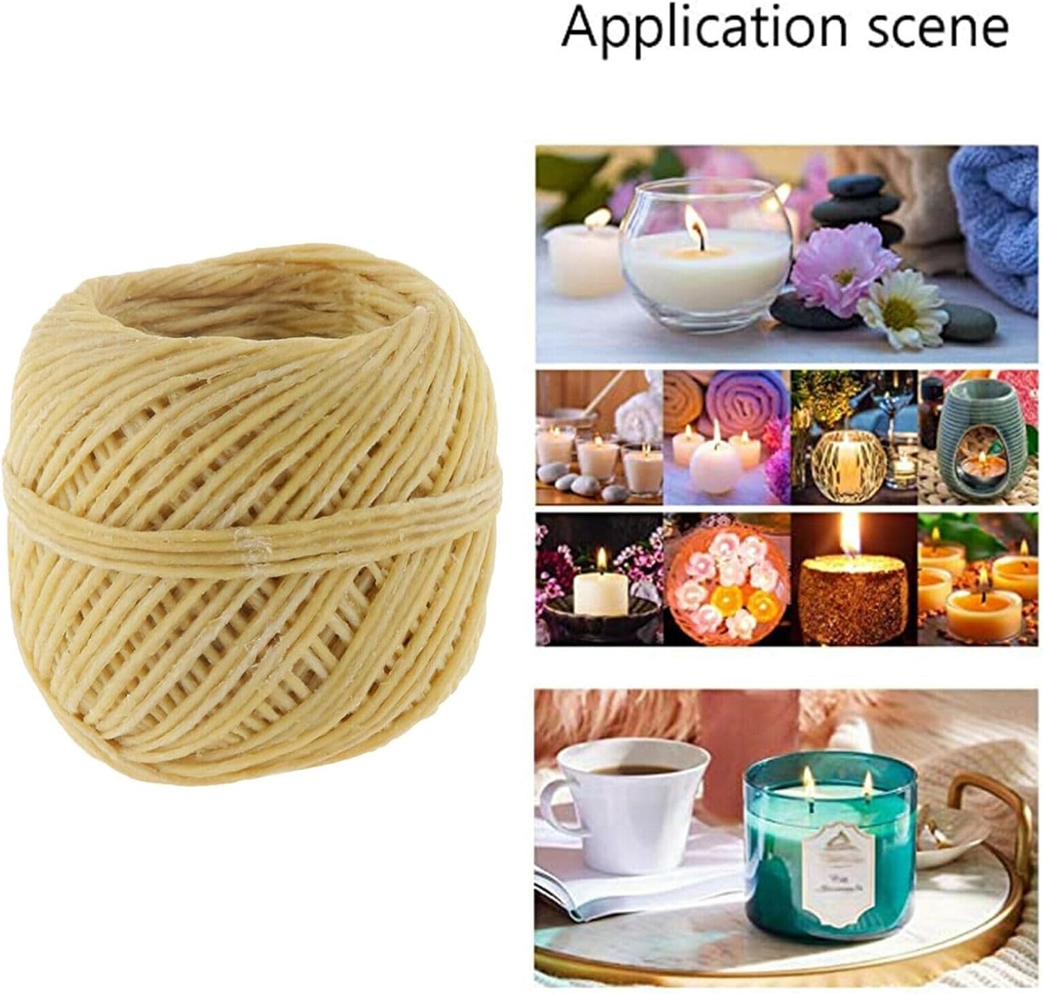 Hemp Wick Spool for Candle Making, Beeswax Wicks, Natural Organic Hemp Candles, No Cotton/No Lead Coating (Light Brown)